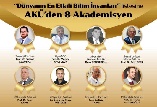 AKÜ’den 8 Akademisyen “Dünyanın En Etkili Bilim İnsanları” Listesinde