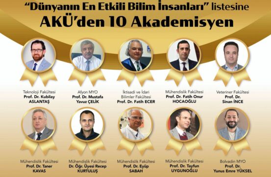 AKÜ’den 10 Akademisyen “Dünyanın En Etkili Bilim İnsanları” Listesinde
